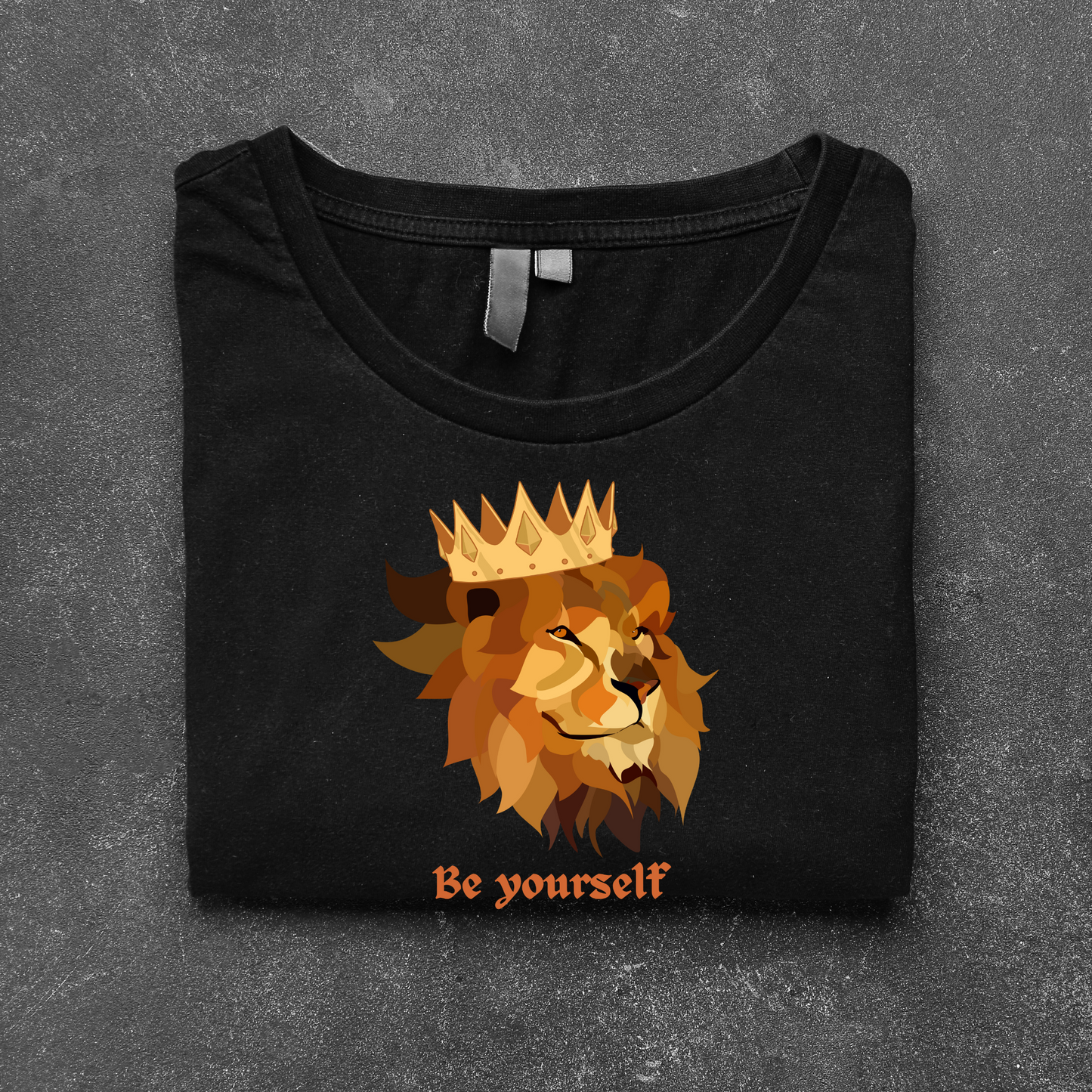 Oversized T-Shirt – Lion Print | "Be Yourself" – Unisex Casual Wear